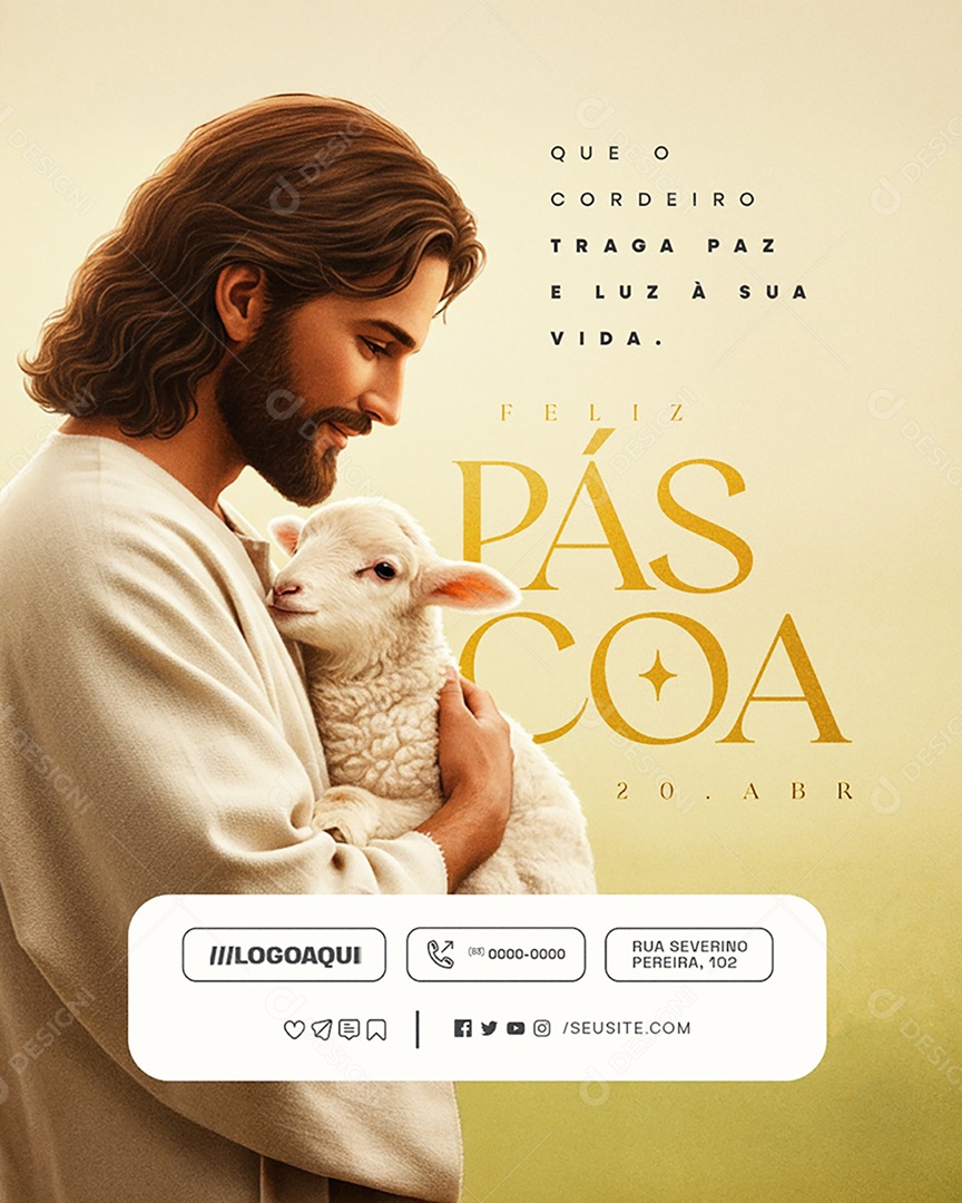 Feliz Páscoa 20 de Abril Social Media PSD Editável