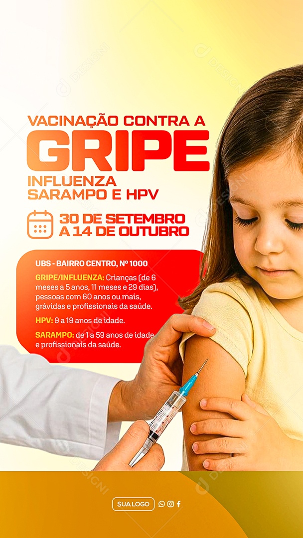 Story Campanha de Vacinação Social Media PSD Editável