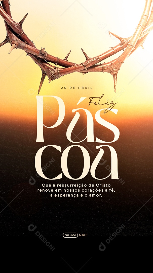 Story Feliz Páscoa 20 de Abril Social Media PSD Editável