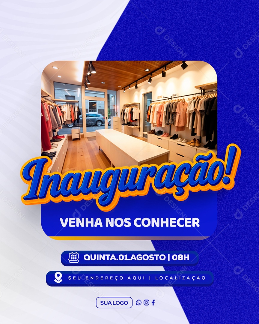 Inauguração Venha nos Conhecer Social Media PSD Editável