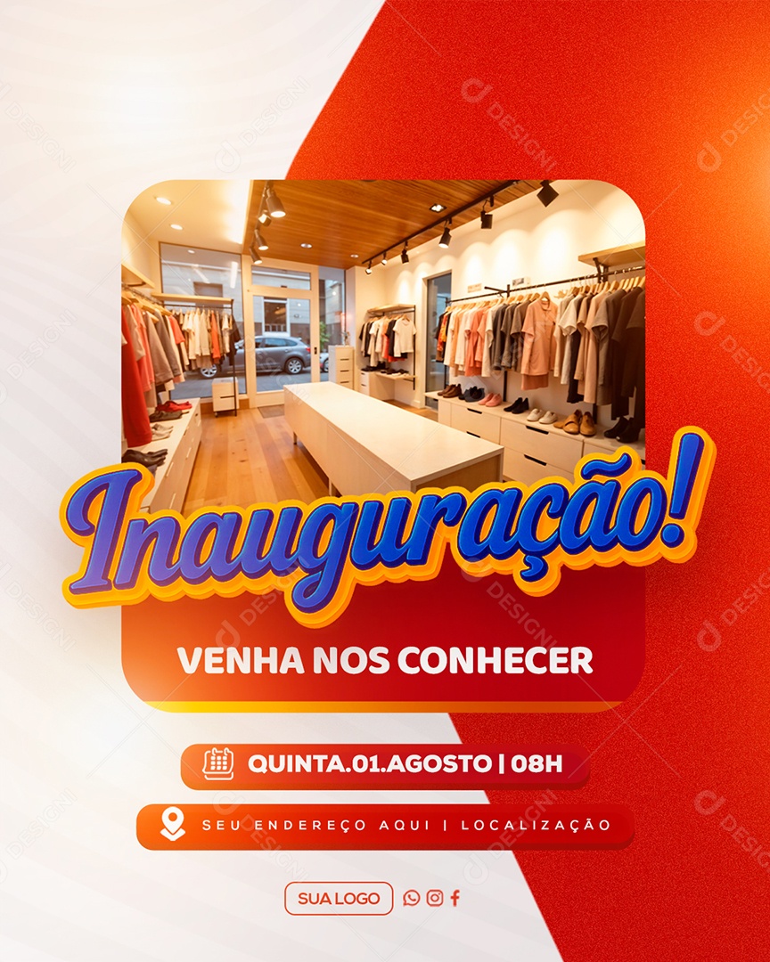 Inauguração Venha nos Conhecer Social Media PSD Editável