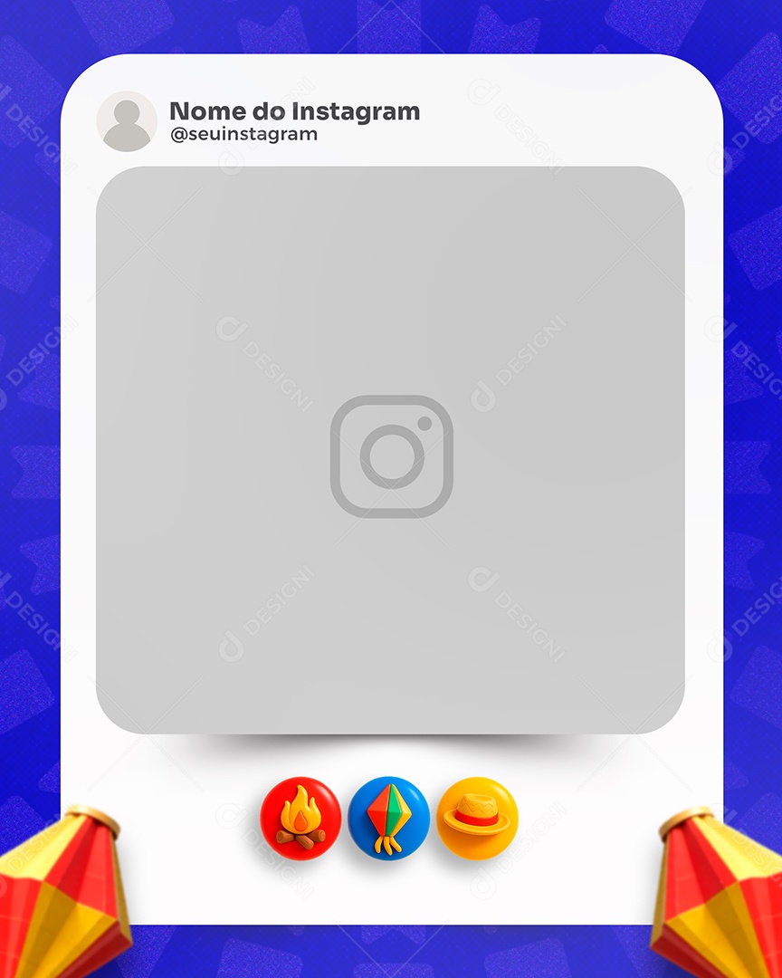 Moldura de Post de Instagram de São João Social Media PSD Editável