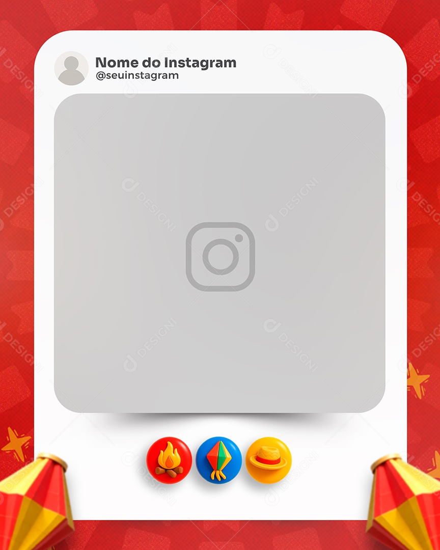 Moldura de Post de Instagram de São João Social Media PSD Editável