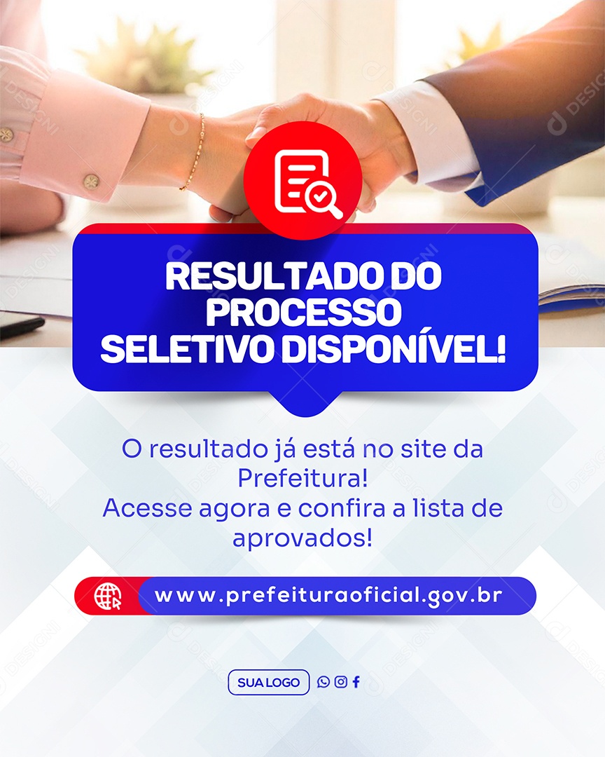 Resultado Processo Seletivo Social Media PSD Editável