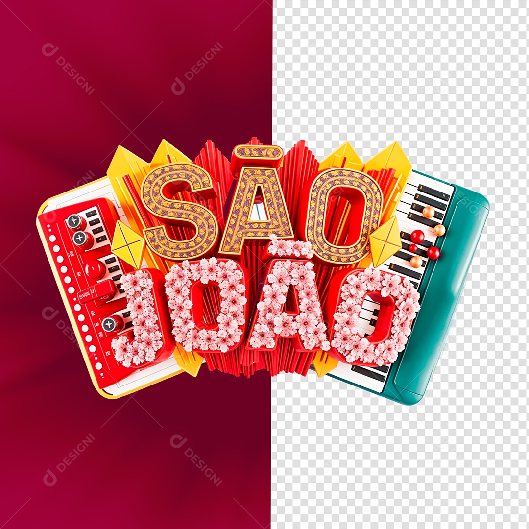 Selo 3D São João Para Composição PSD