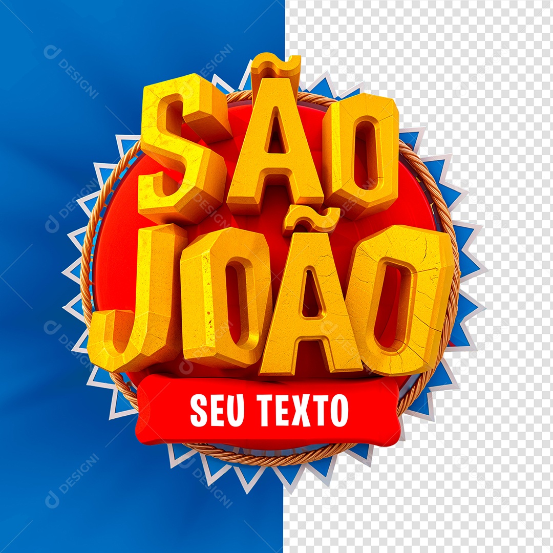 Selo 3D São João Para Composição PSD