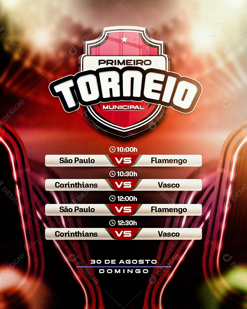 Torneio de Futebol Municipal Social Media PSD Editável