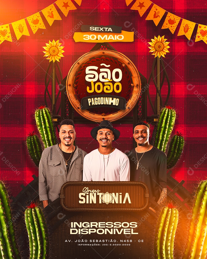 Flyer São João Pagodinho Social Media PSD Editável