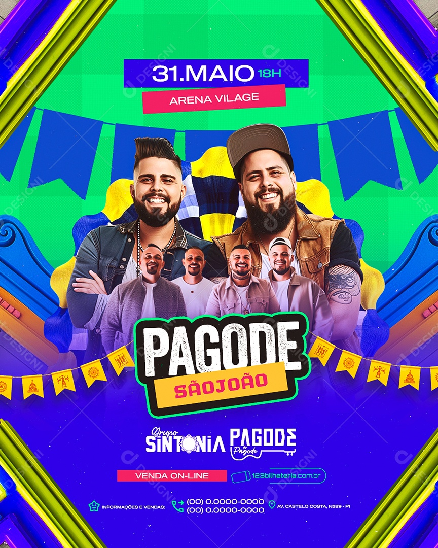 Flyer Pagode São João Social Media PSD Editável