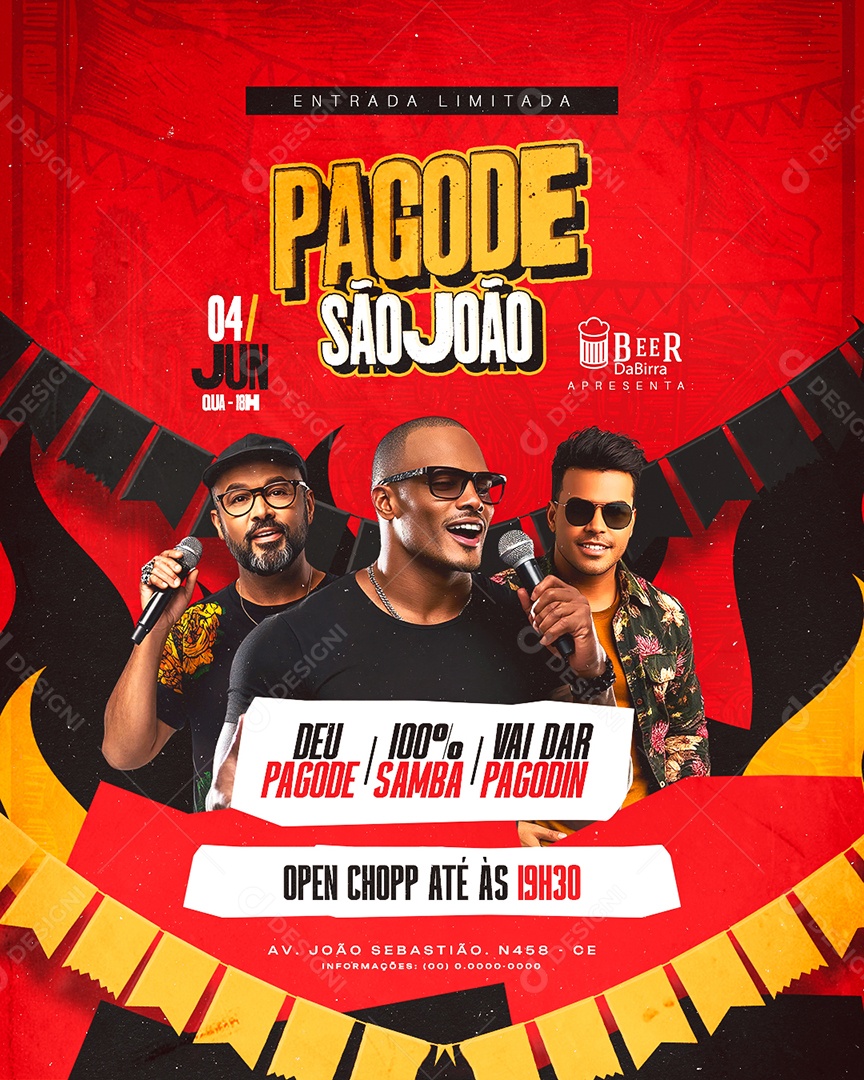 Flyer Pagode São João Social Media PSD Editável