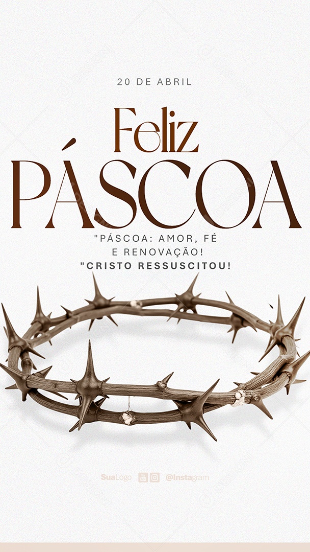 Story Feliz Páscoa Cristo Ressucitou Social Media PSD Editável