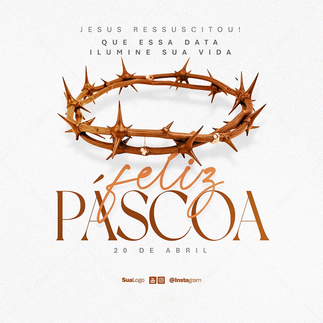 Feed Feliz Páscoa Que Essa Data Ilumine Sua Vida Social Media PSD Editável