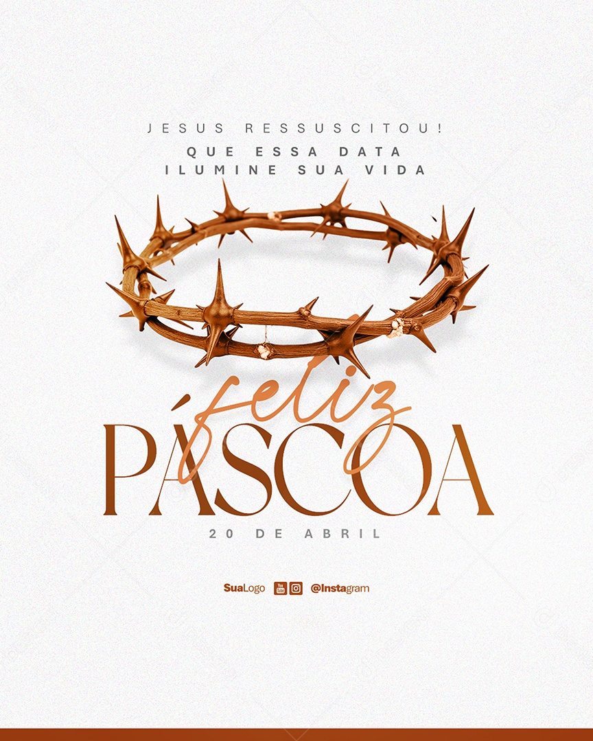 Flyer Feliz Páscoa Que Essa Data Ilumine Sua Vida Social Media PSD Editável