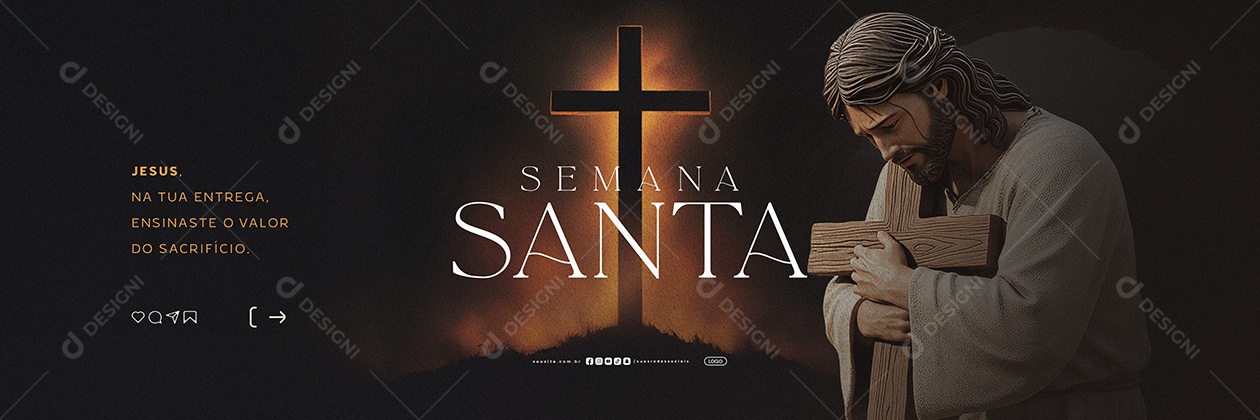 Carrossel Semana Santa Jesus na Tua Entrega Social Media PSD Editável