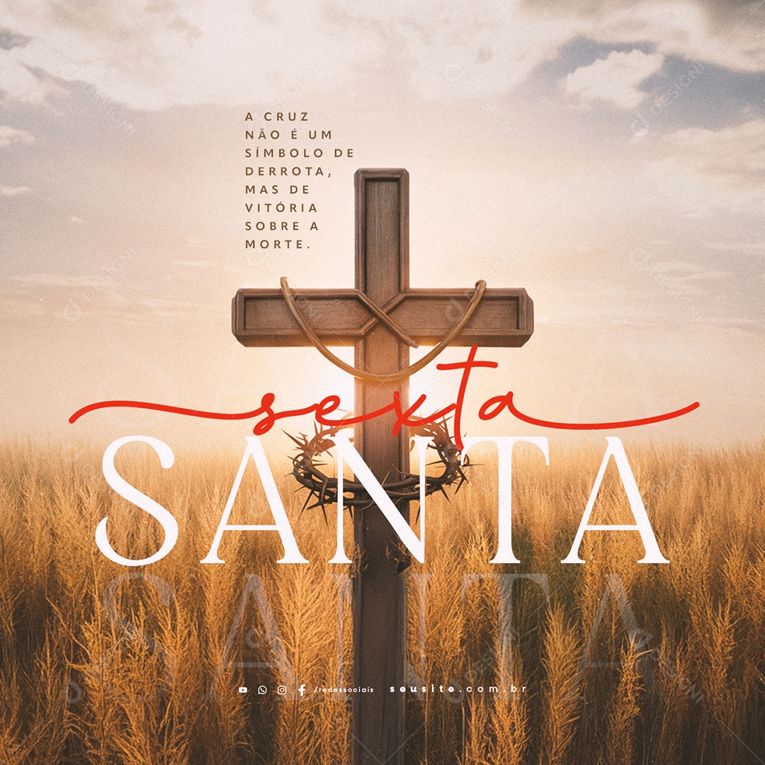 Sexta Feira Santa Vitória Sobre a Morte Social Media PSD Editável
