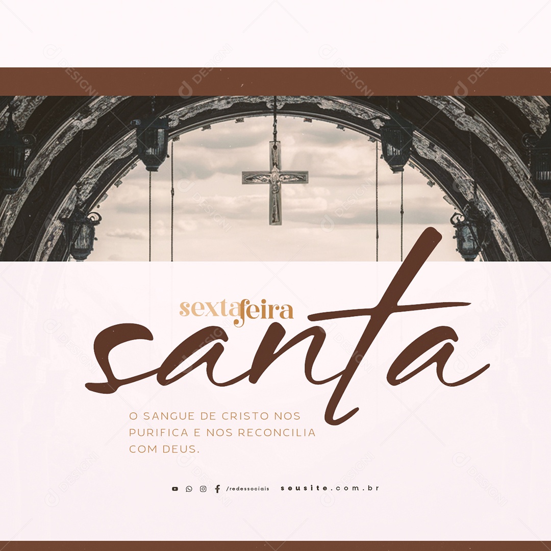 Sexta Feira Santa O Sangue de Cristo Social Media PSD Editável