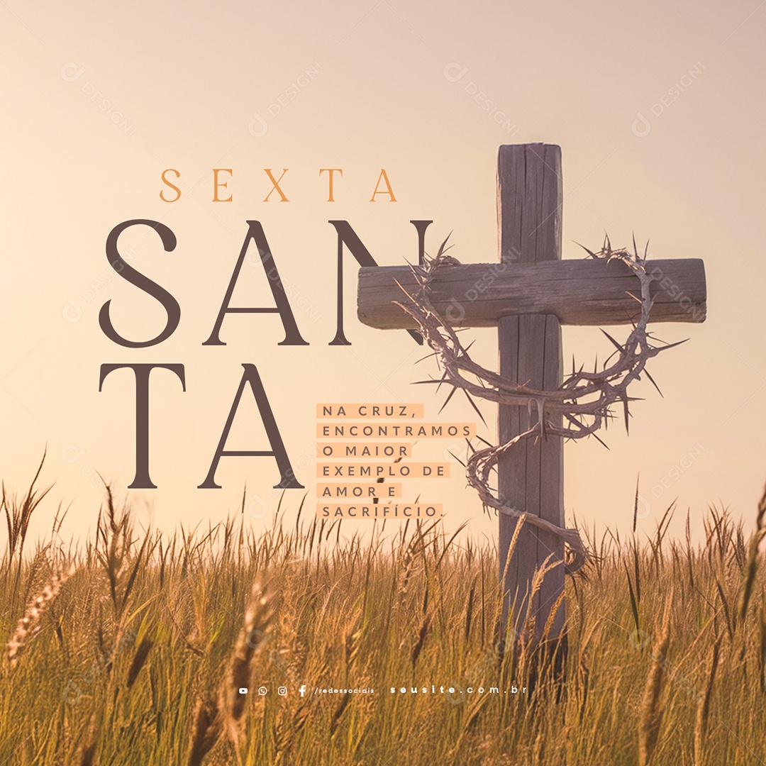 Sexta Feira Santa na Cruz Social Media PSD Editável