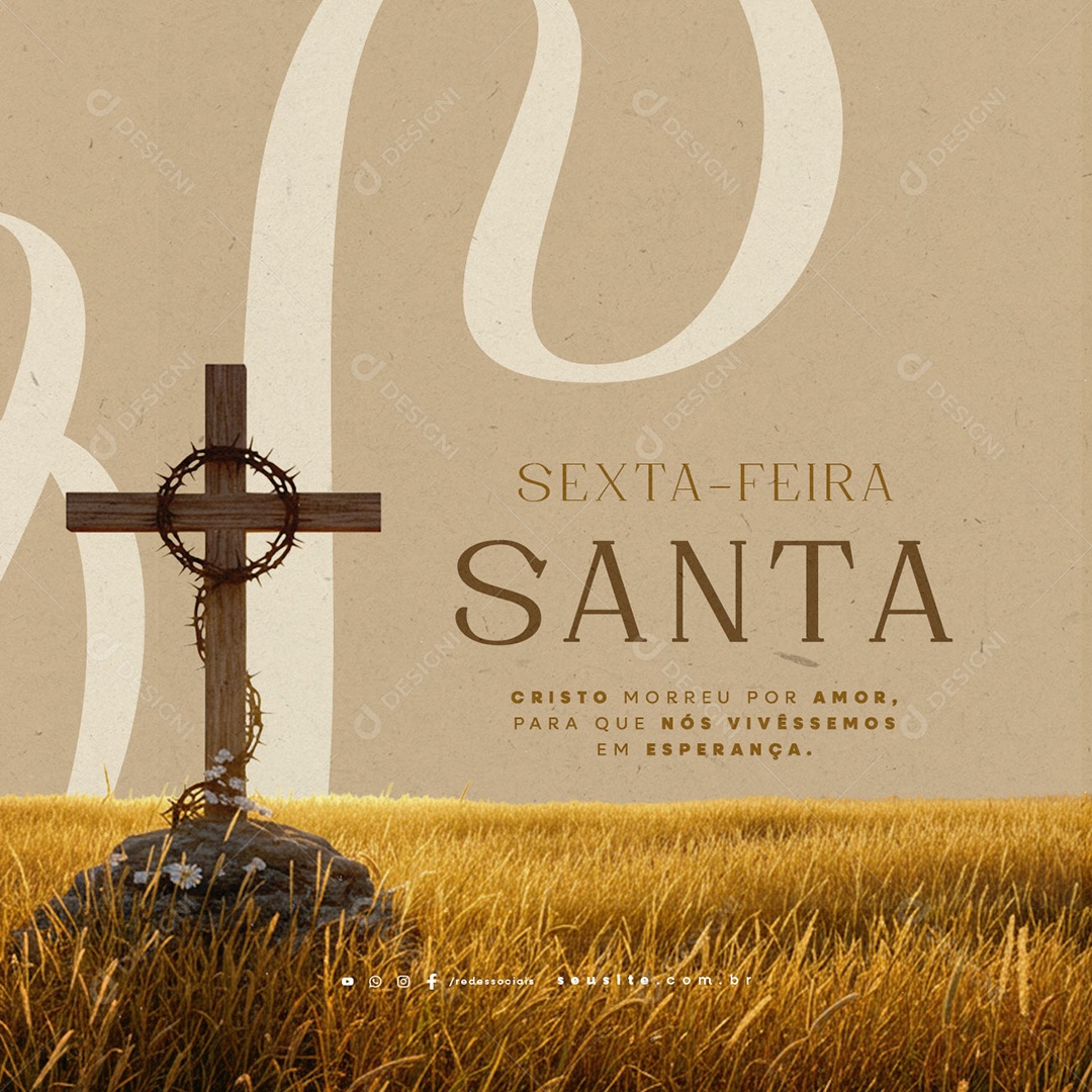 Sexta Feira Santa Cristo Morreu por Amor Social Media PSD Editável