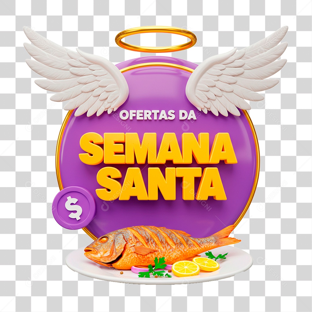 Selo 3D Ofertas da Semana Santa PNG Transparente