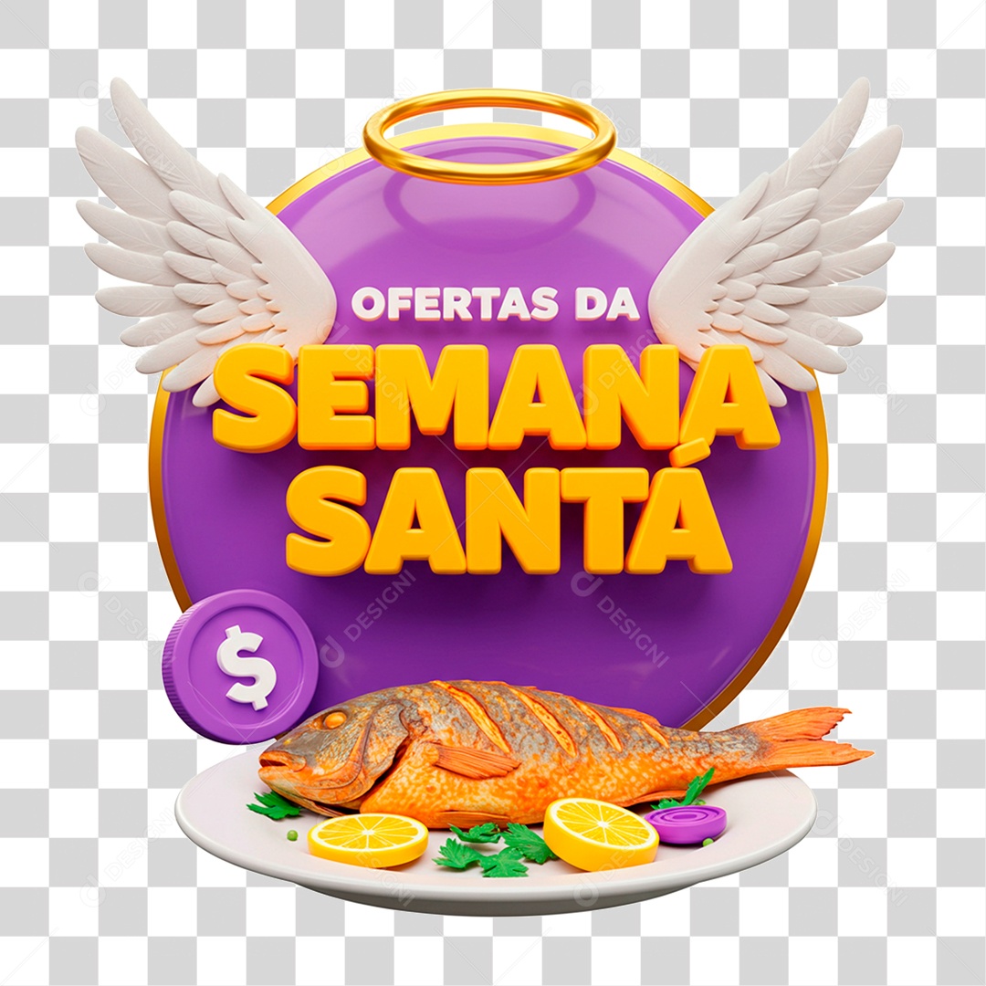 Selo 3D Ofertas da Semana Santa R PNG Transparente