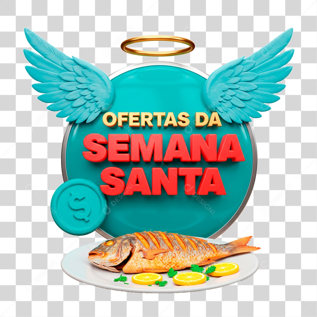Selo 3D Ofertas da Semana Santa PNG Transparente
