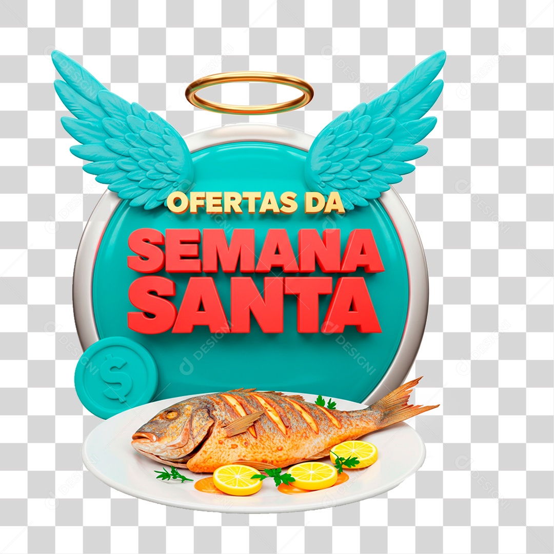 Selo 3D Ofertas da Semana Santa PNG Transparente