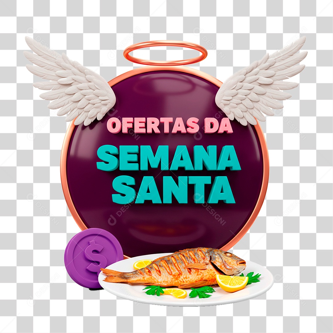 Selo 3D Ofertas da Semana Santa PNG Transparente
