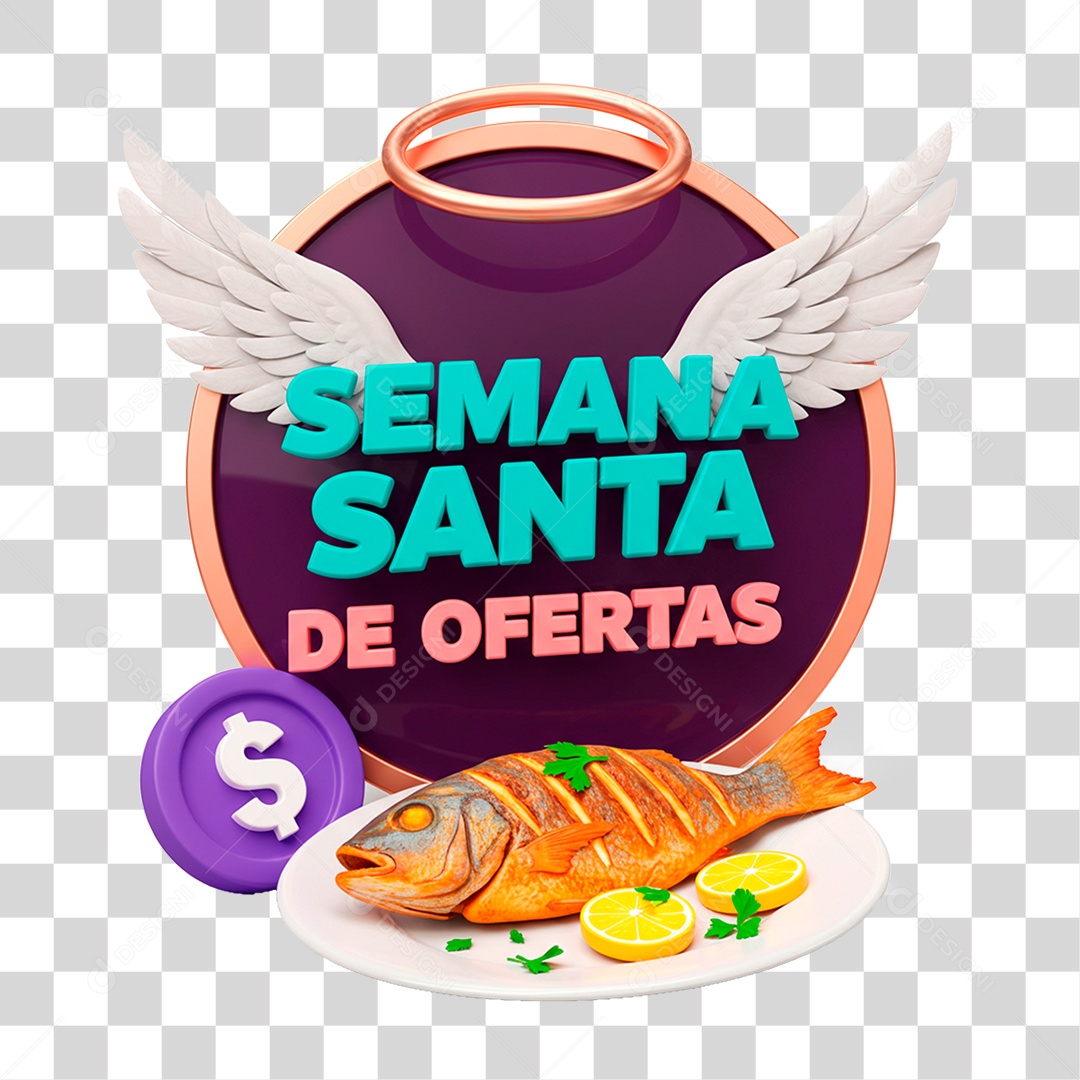Selo 3D Semana Santa de Ofertas PNG Transparente