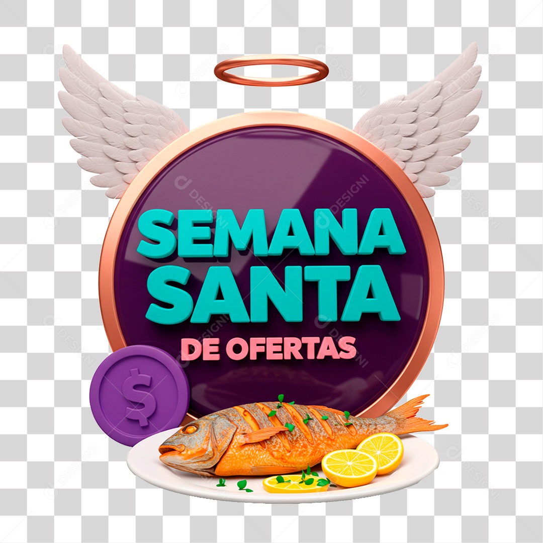 Selo 3D Semana Santa de Ofertas PNG Transparente