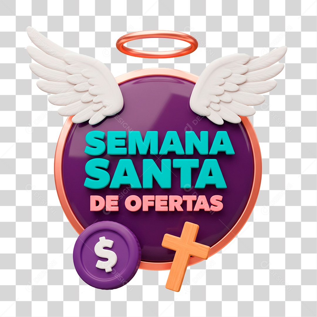 Selo 3D Semana Santa de Ofertas PNG Transparente