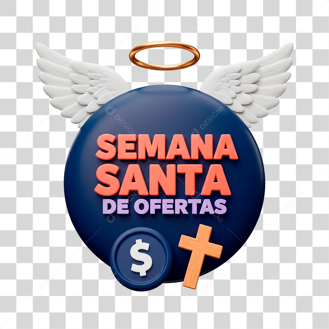 Selo 3D Semana Santa de Ofertas PNG Transparente