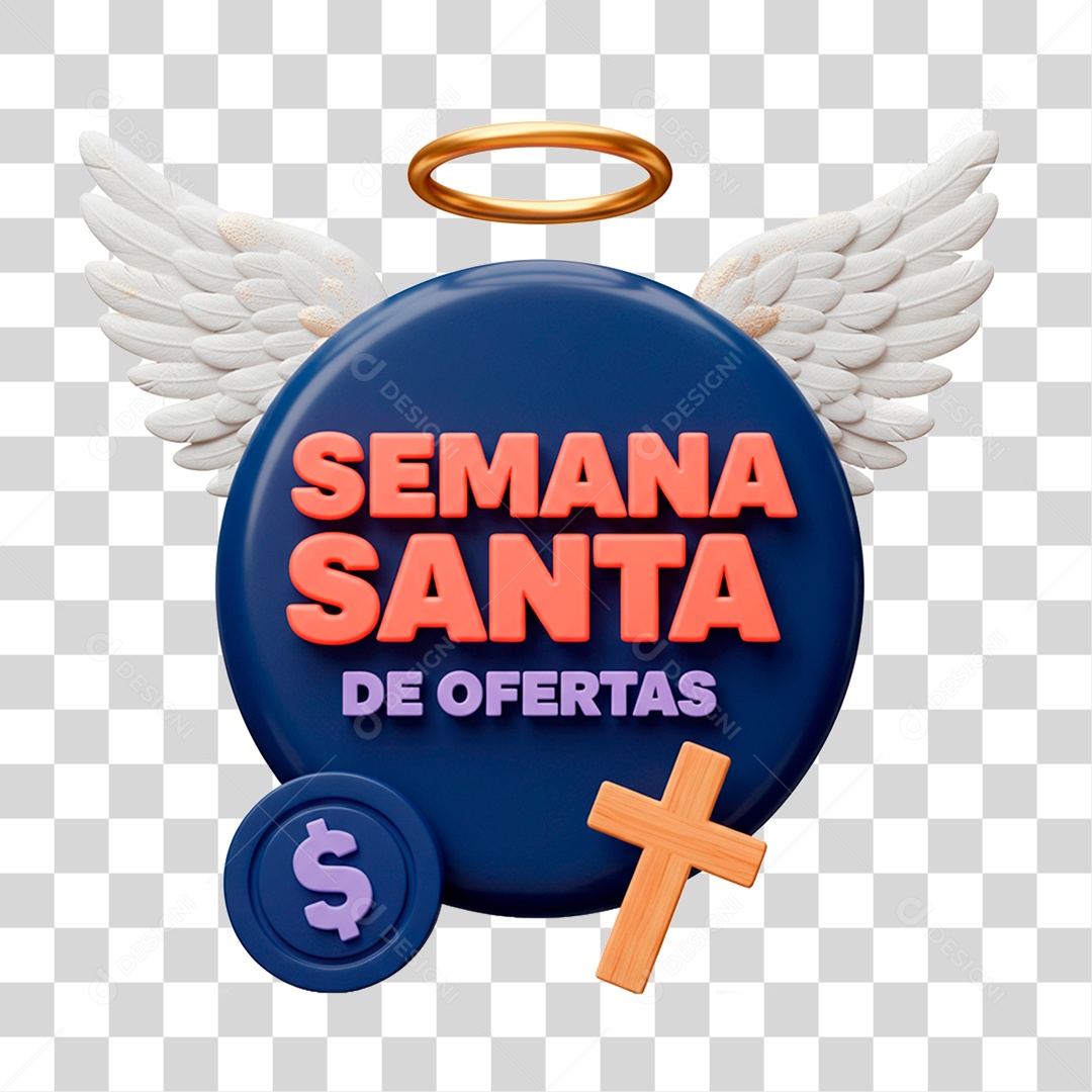 Selo 3D Semana Santa de Ofertas PNG Transparente