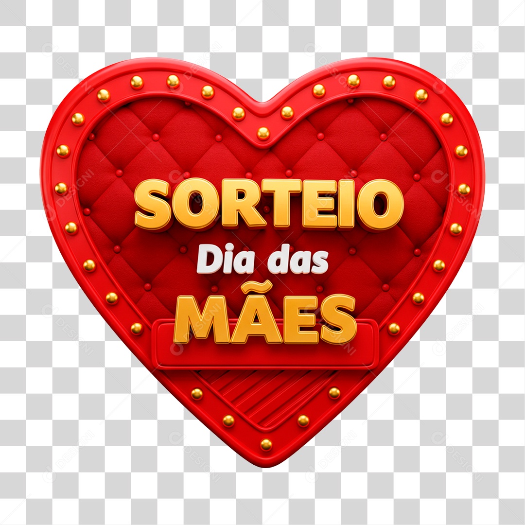 Selo 3D Sorteio Dia das Mães PNG Transparente