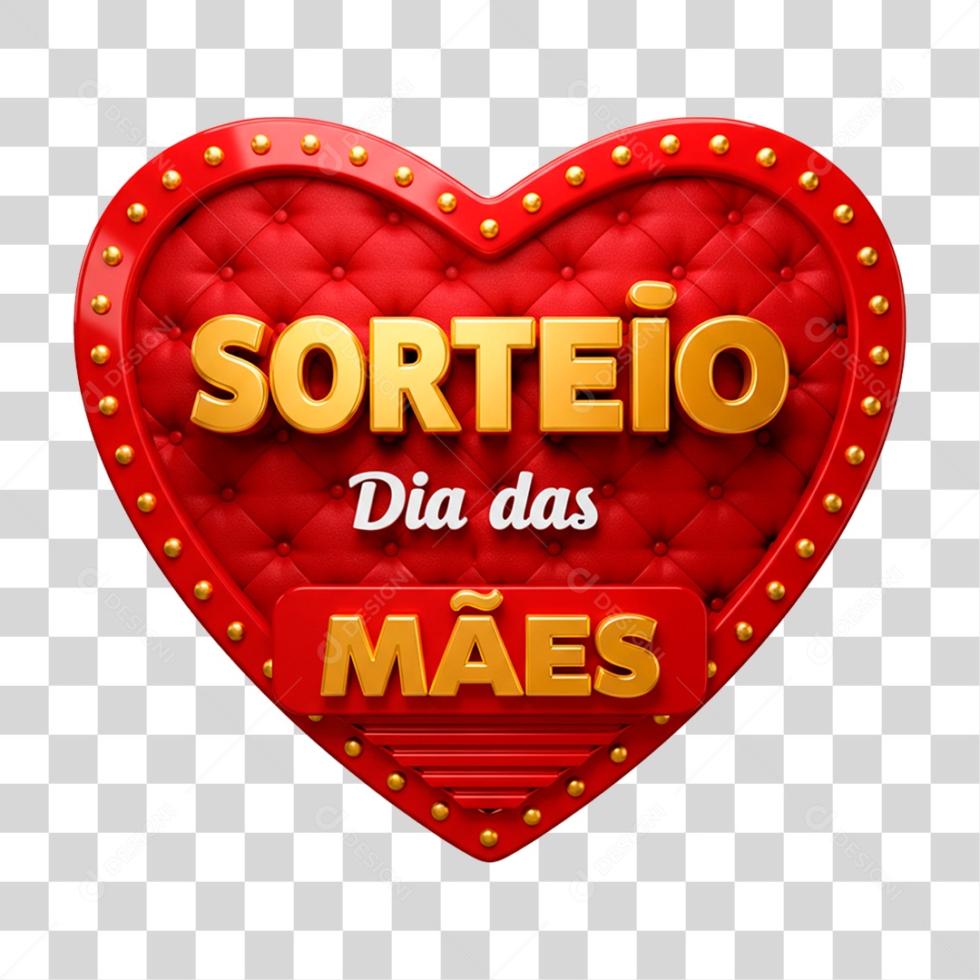 Selo 3D Sorteio Dia das Mães PNG Transparente