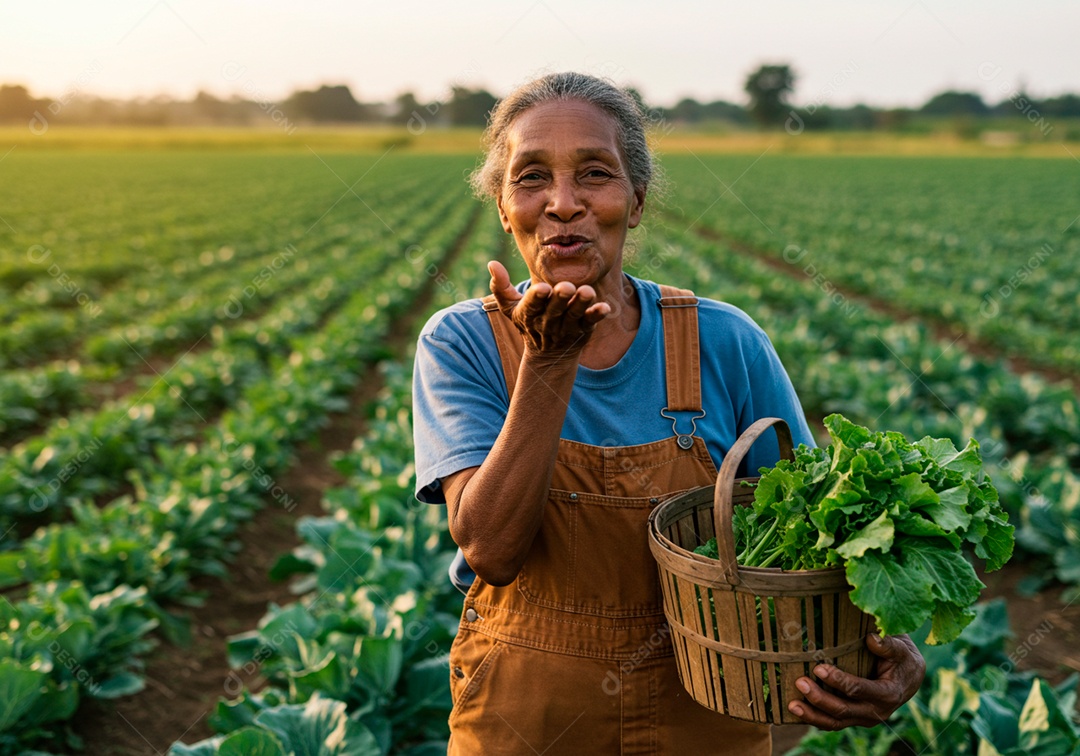 Mulher meia idade trabalhadora trabalhando em uma fazenda