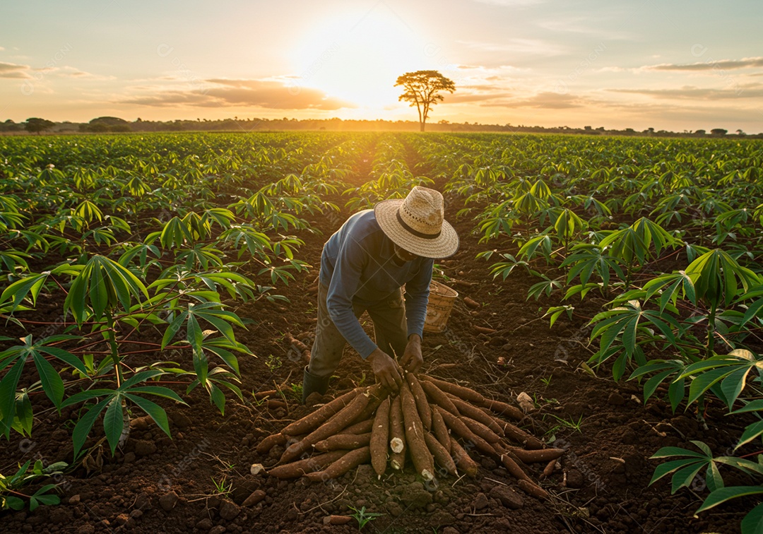 Homem meia idade trabalhador trabalhando em uma fazenda