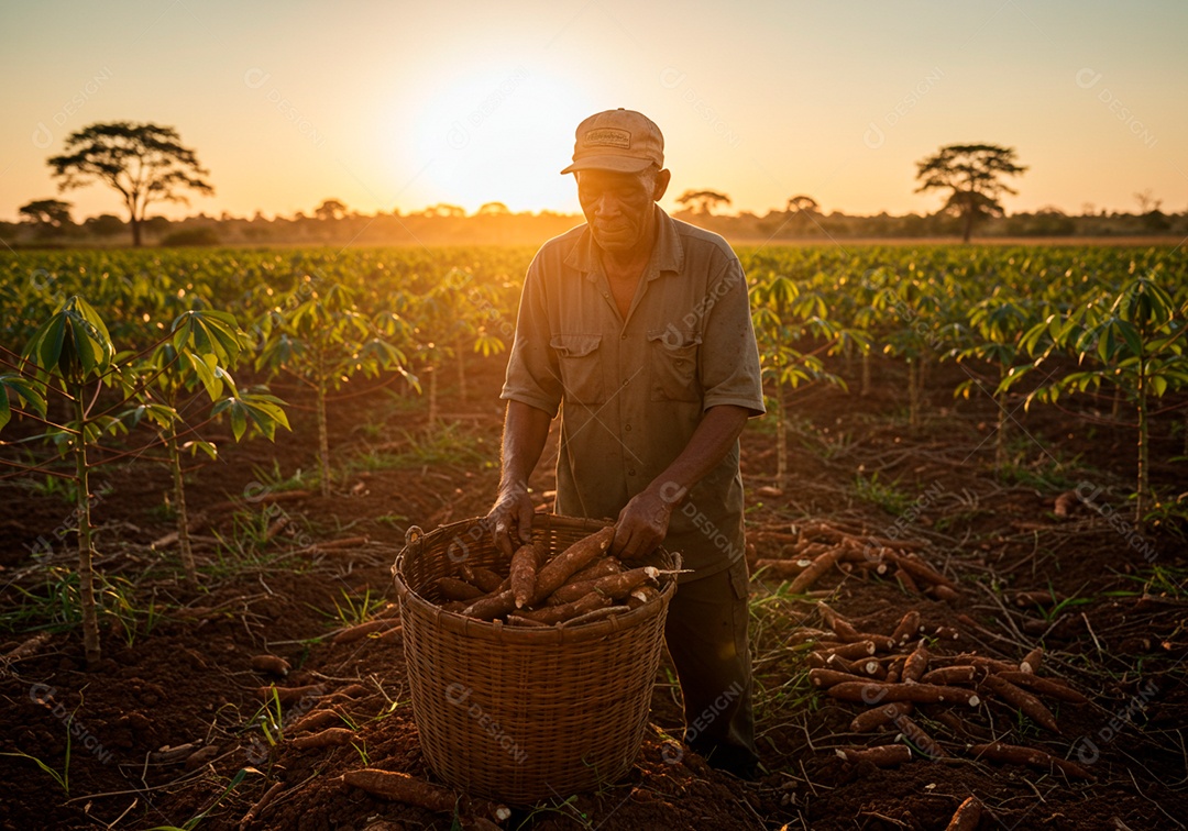 Homem meia idade trabalhador trabalhando em uma fazenda