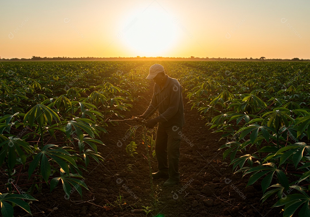Homem meia idade trabalhador trabalhando em uma fazenda