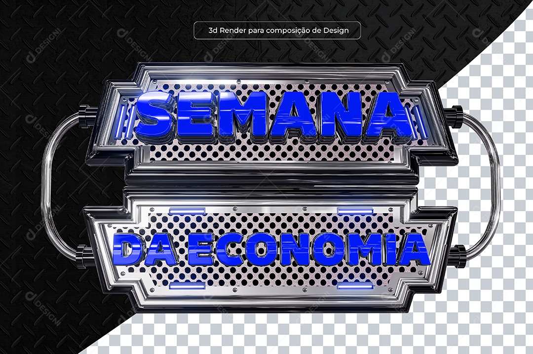 Selo 3D Semana da Economia Azul Para Composição PSD