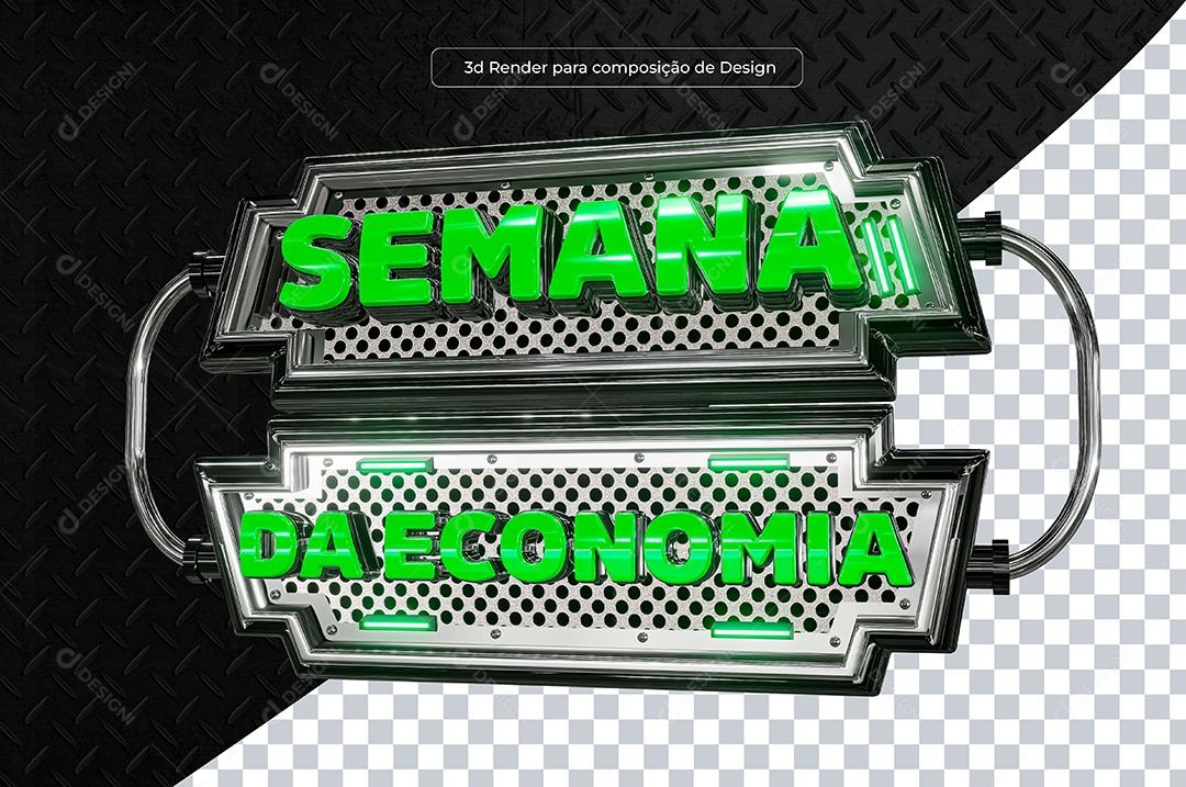 Selo 3D Semana da Economia Verde Para Composição PSD