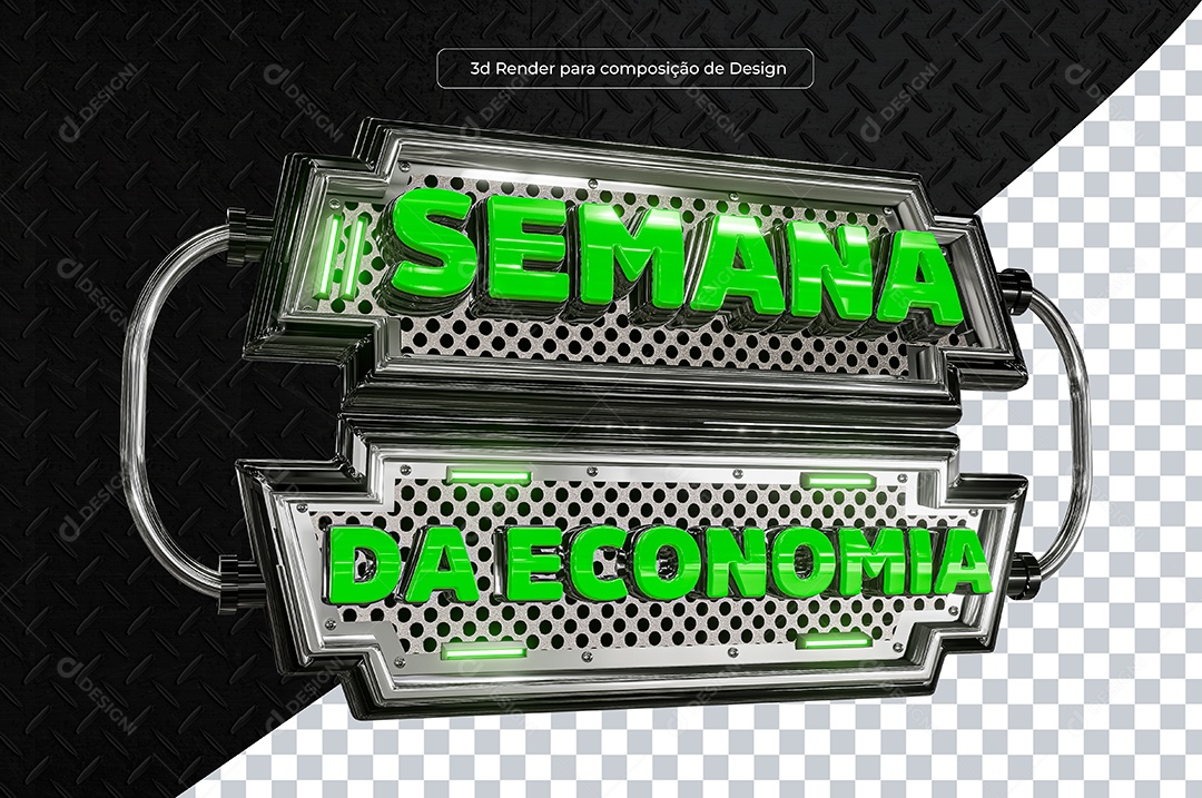 Selo 3D Semana da Economia Verde Para Composição PSD