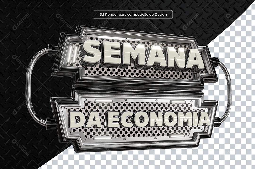 Selo 3D Semana da Economia Branco Para Composição PSD