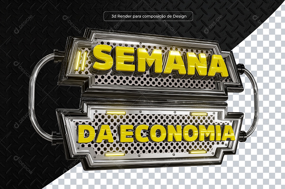 Selo 3D Semana da Economia Para Composição PSD
