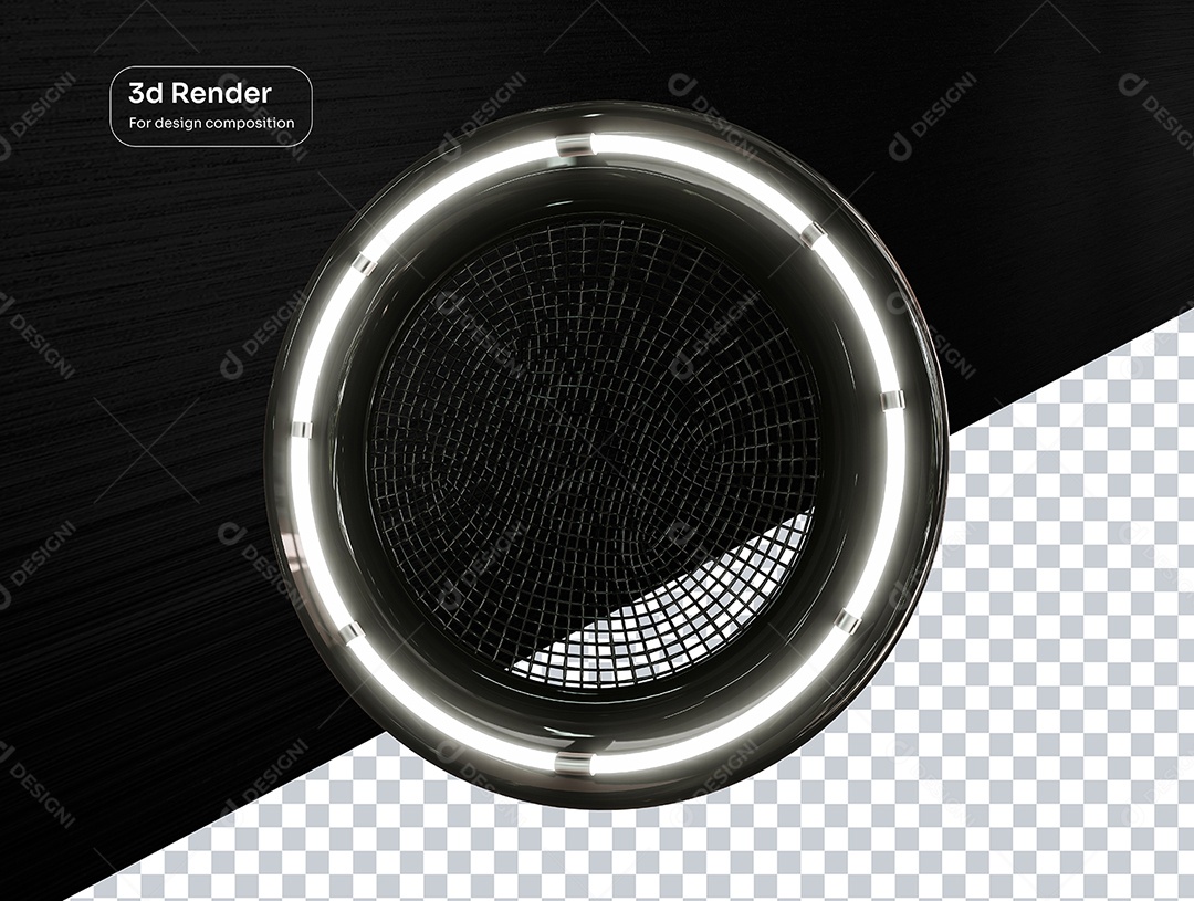 Elemento 3D Roda com Luz e Grade Para Composição PSD