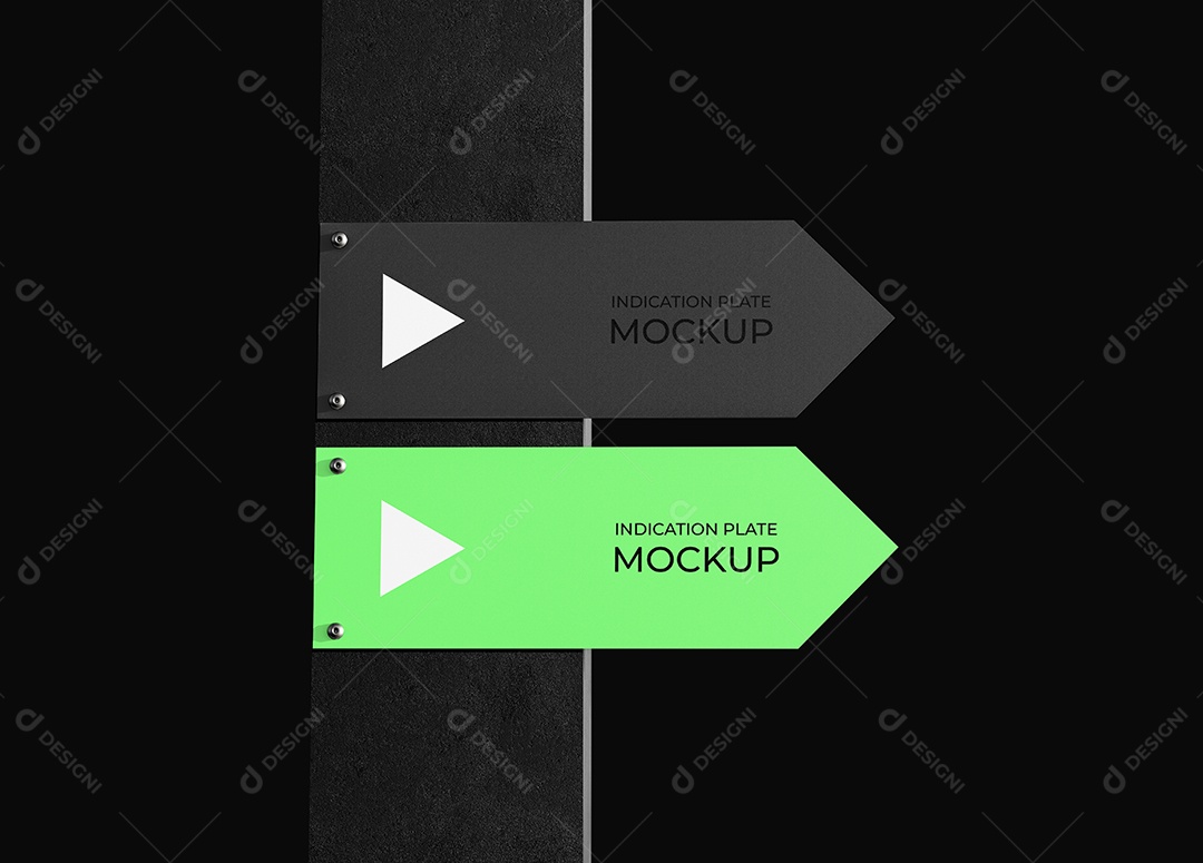 Mockup Sinal de Direção PSD Editável