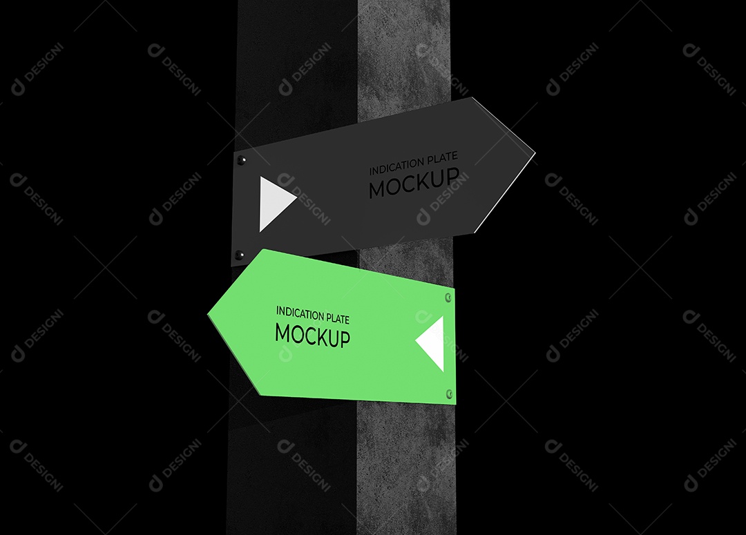 Mockup Sinal de Direção PSD Editável