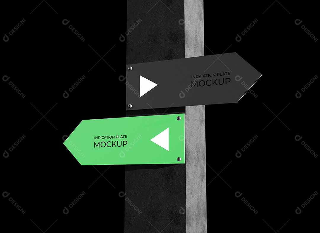 Mockup Sinal de Direção PSD Editável