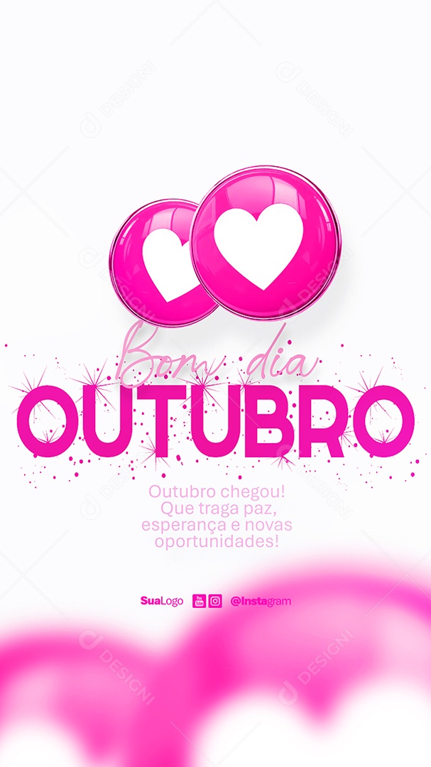 Story Bom Dia Outubro Frase Motivacional Social Media PSD Editável