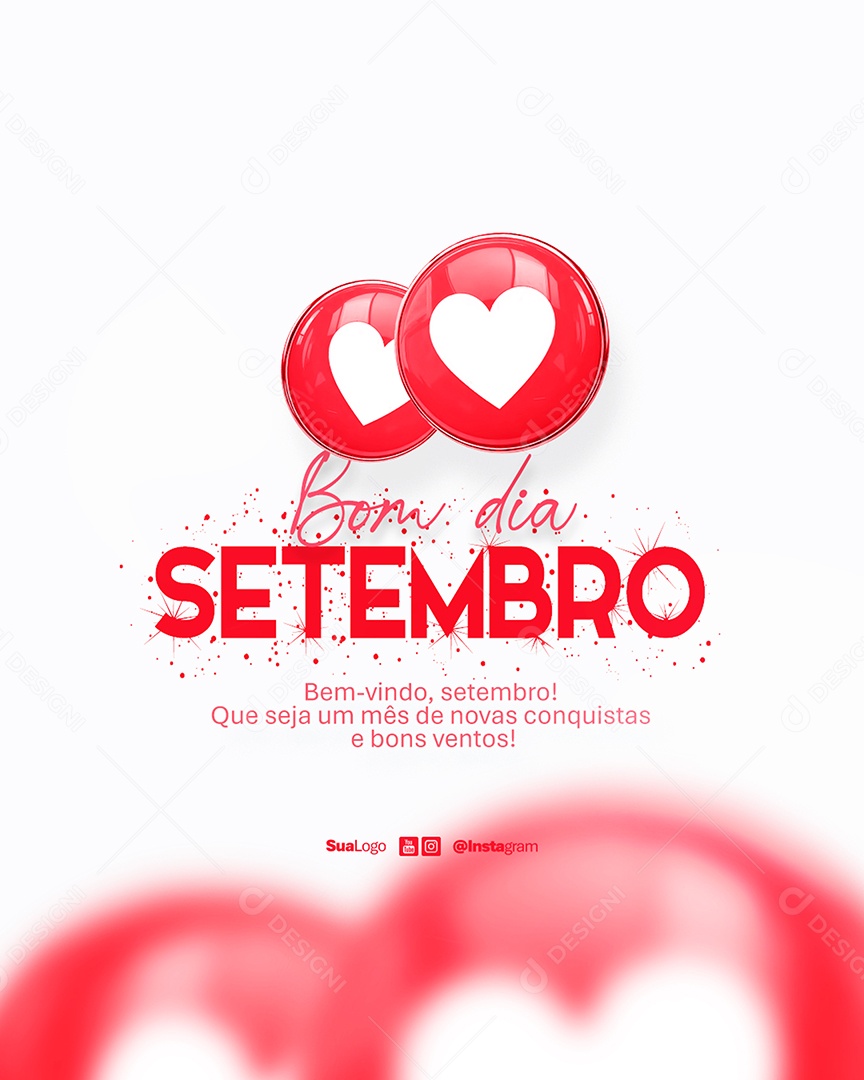 Flyer Bom Dia Setembro Que Seja Um Mês de Novas Conquistas Social Media PSD Editável