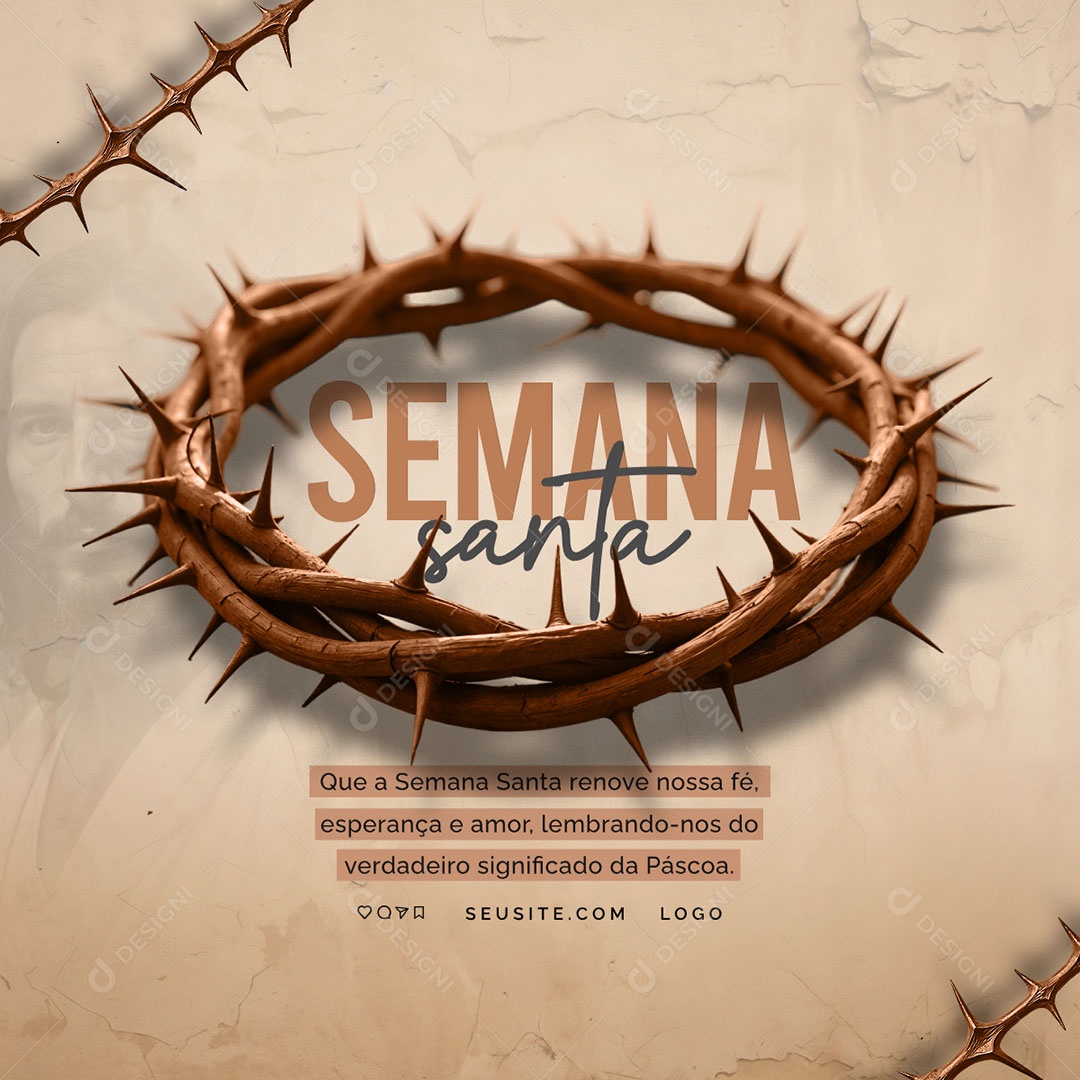 Que Semana Santa Renove Nossa Fé Social Media PSD Editável